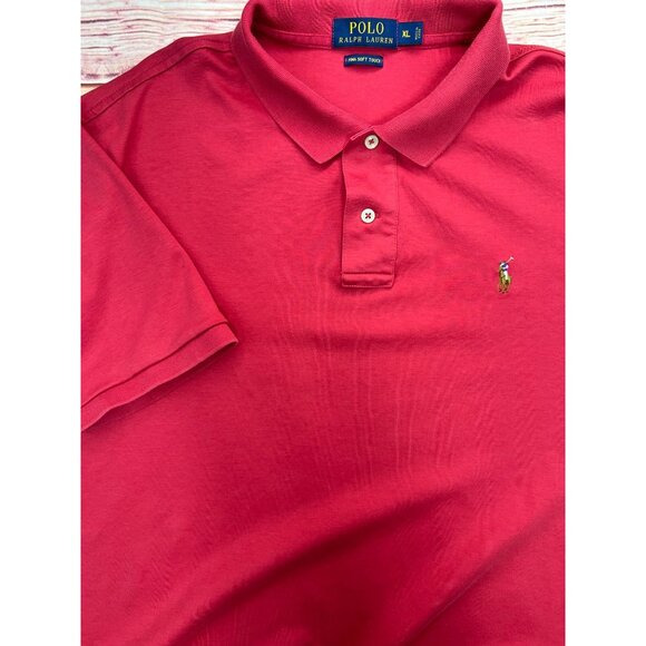 Polo Ralph Lauren Mens Golf Polo XL Red Pima Soft Touch Cotton - Picture 3 of 6